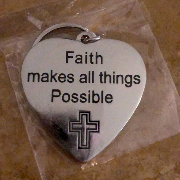 Key Chain New Stainless Steal Cross Faith Tone - Picture 2 of 2